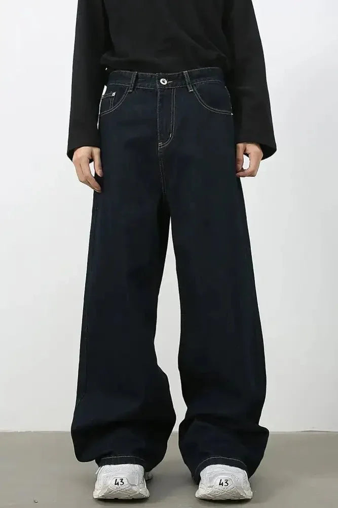 Men's Wide Leg Jeans with Pockets - Update AvenueTrendsi100400265052702100400265052702Men's Wide Leg Jeans with PocketsDark