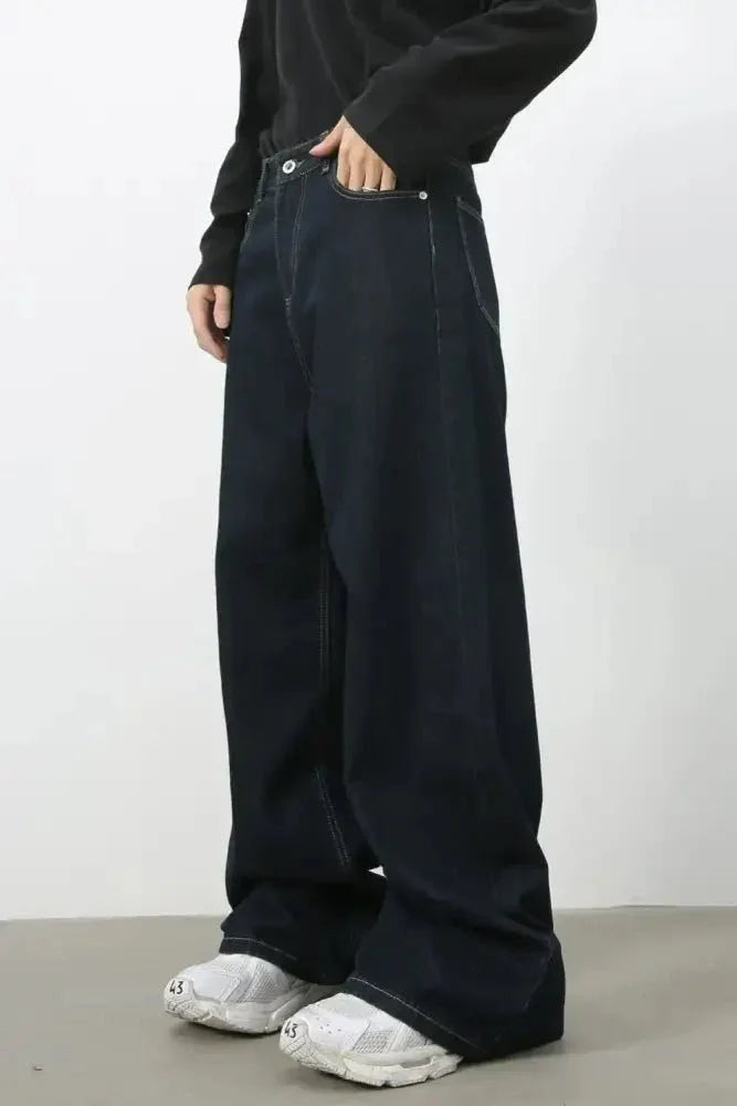 Men's Wide Leg Jeans with Pockets - Update AvenueTrendsi100400265052702100400265052702Men's Wide Leg Jeans with PocketsDark