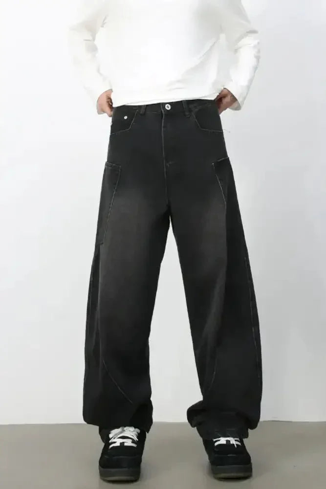 Men's Wide Leg Jeans with Pockets - Update AvenueTrendsi100400801763613100400801763613Men's Wide Leg Jeans with PocketsBlack