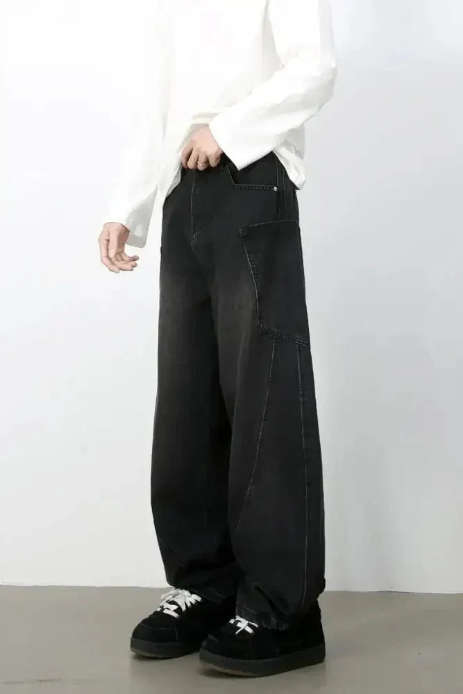 Men's Wide Leg Jeans with Pockets - Update AvenueTrendsi100400801763613100400801763613Men's Wide Leg Jeans with PocketsBlack