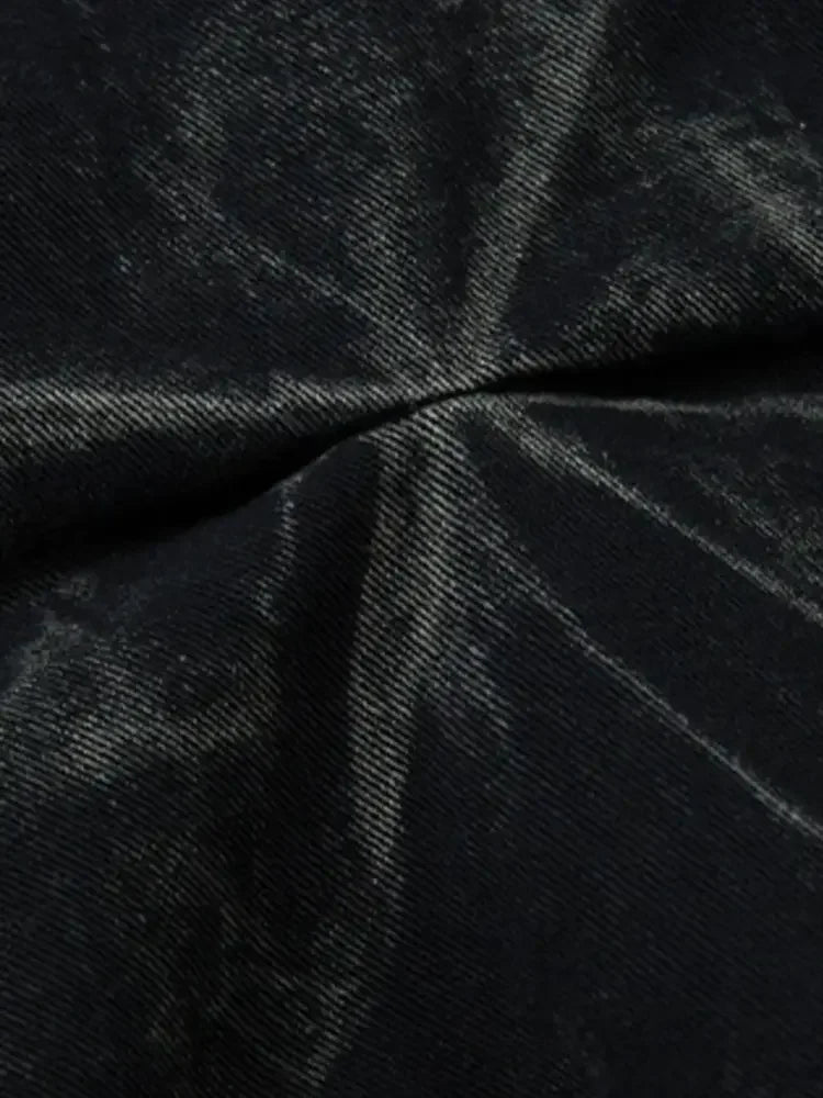 Men's Wide Leg Jeans with Ruched Detail