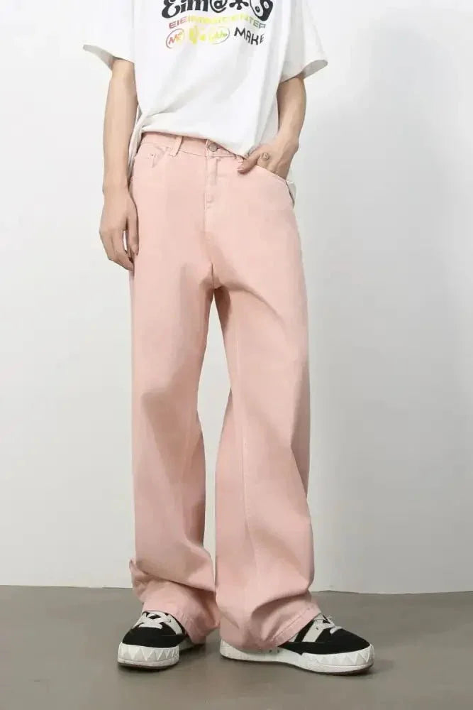 Men's Wide Leg Jeans - Update AvenueTrendsi100400763581810100400763581810Men's Wide Leg JeansBlush Pink