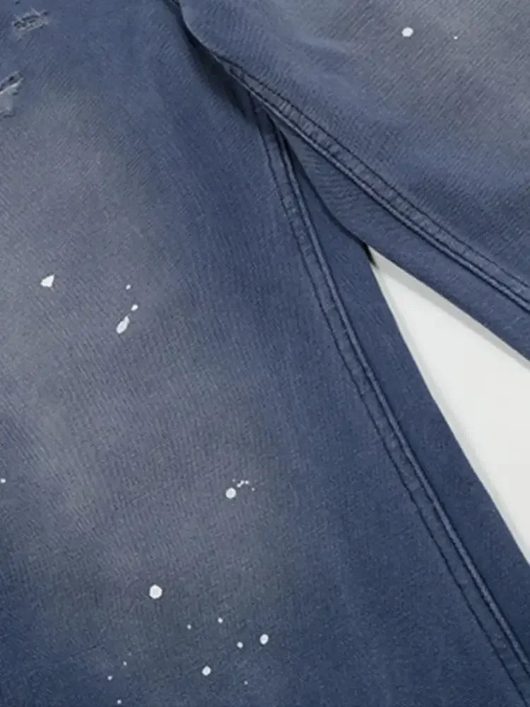 Men's Wide Leg Paint Splatter Jeans