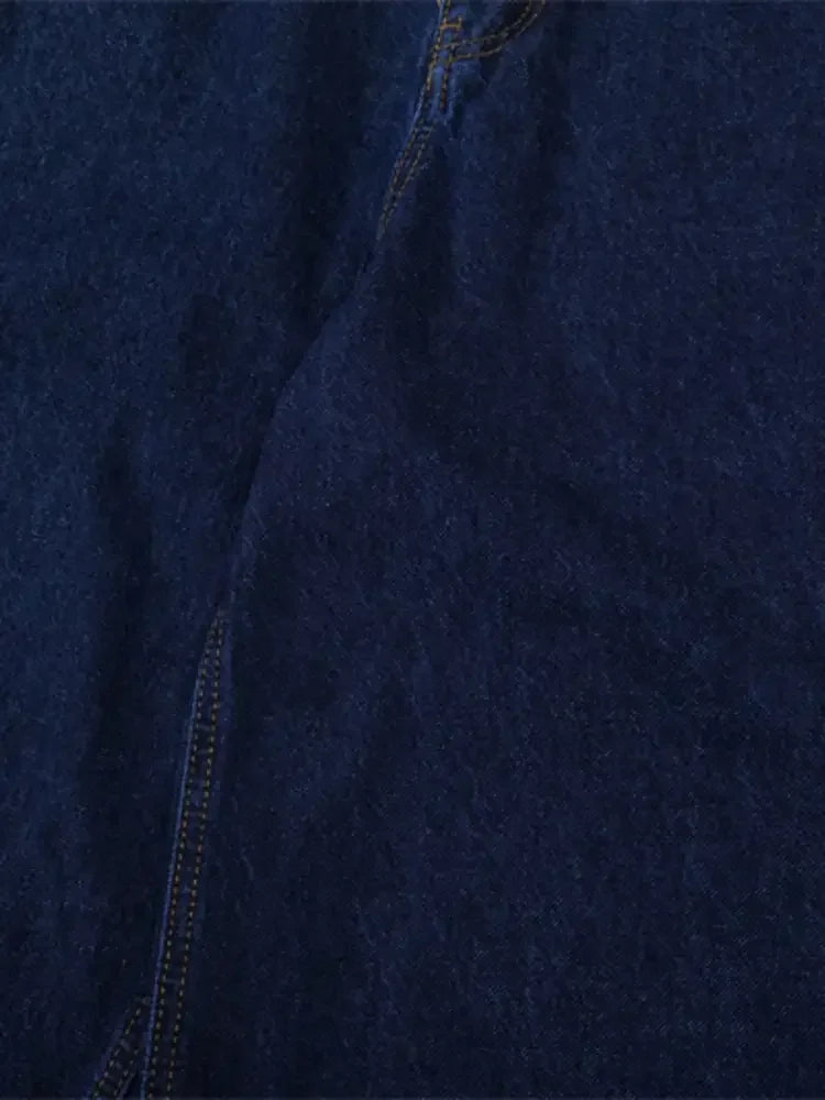 Men's Wide Leg Plaid Hem Jeans