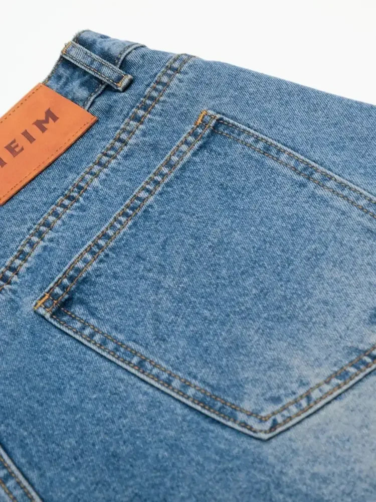 Men's Wide Leg Relaxed Fit Denim Shorts