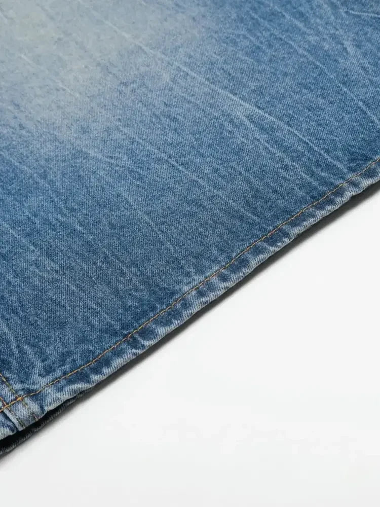 Men's Wide Leg Relaxed Fit Denim Shorts