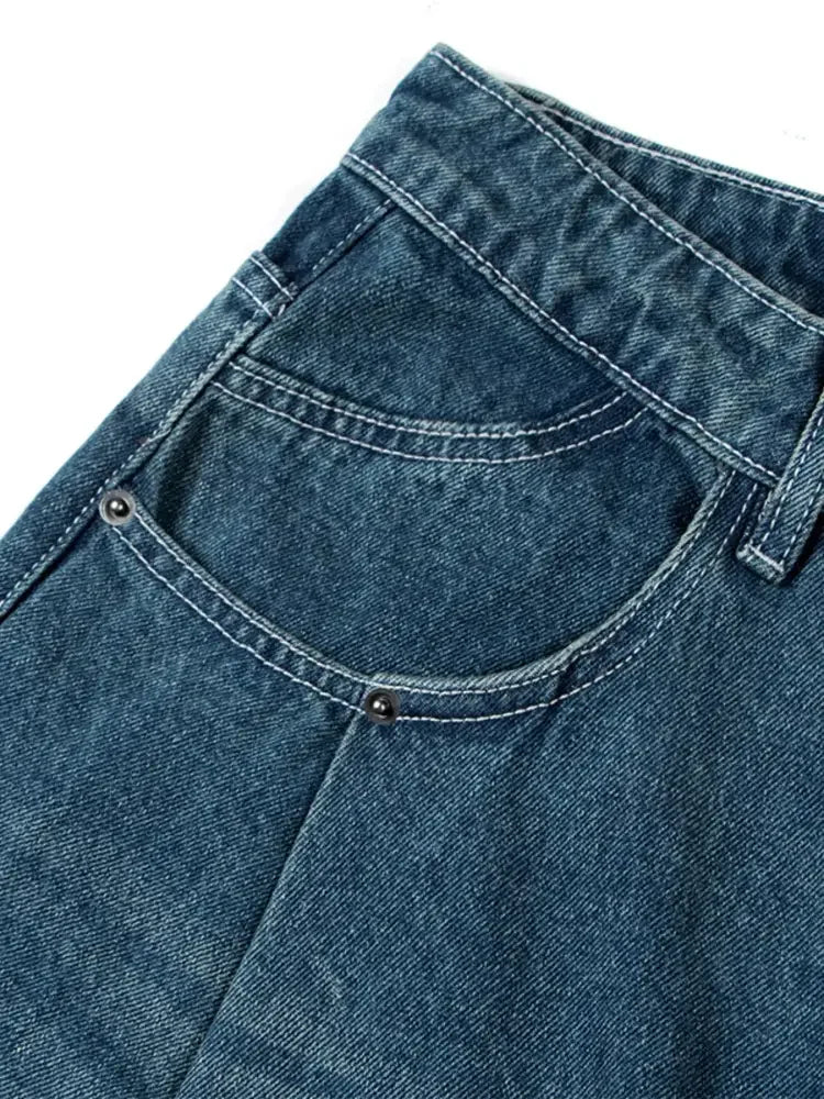 Men's Wide Leg Relaxed Fit Vintage Wash Jeans