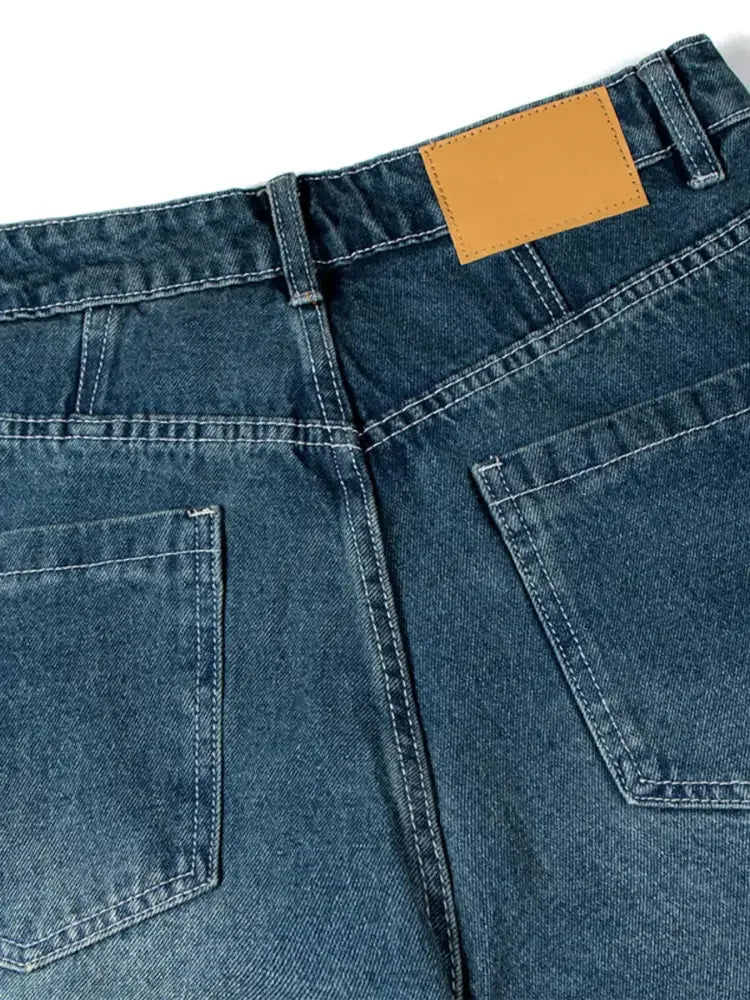 Men's Wide Leg Relaxed Fit Vintage Wash Jeans