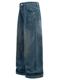 Men's Wide Leg Relaxed Fit Vintage Wash Jeans