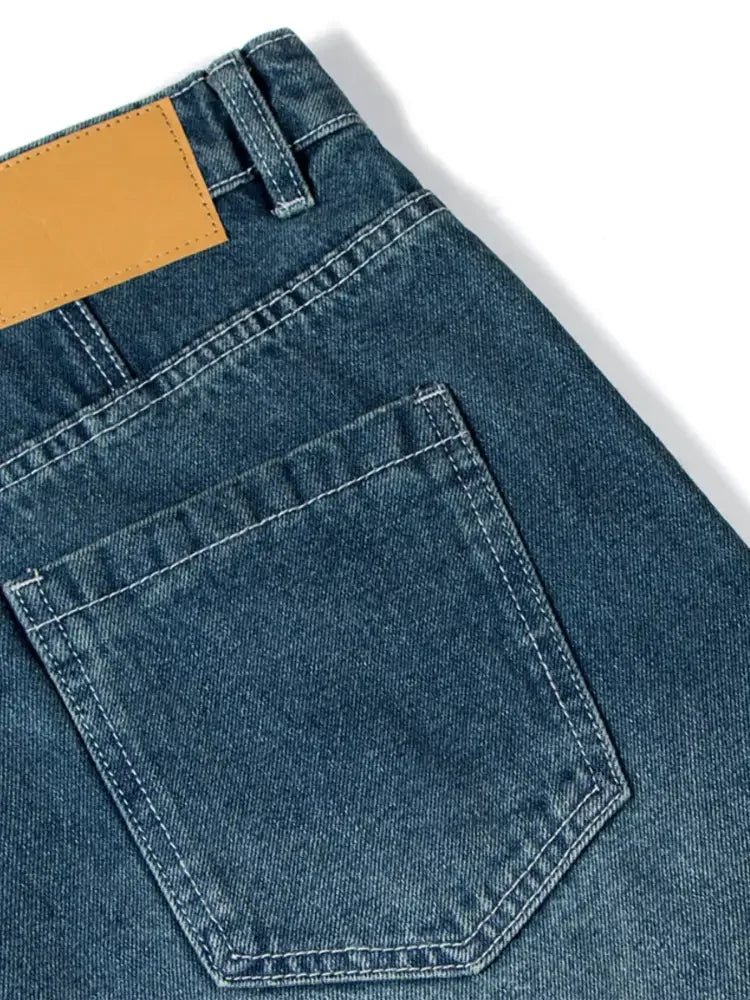 Men's Wide Leg Relaxed Fit Vintage Wash Jeans