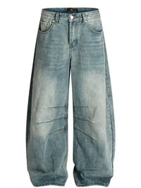 Men's Wide Leg Relaxed Fit Vintage Wash Jeans