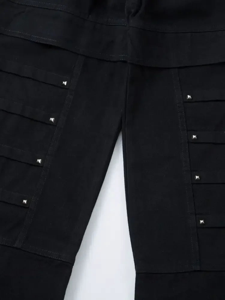 Men's Wide Leg Studded Jeans
