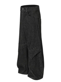 Men's Wide Leg Studded Jeans