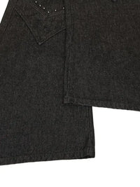 Men's Wide Leg Studded Jeans
