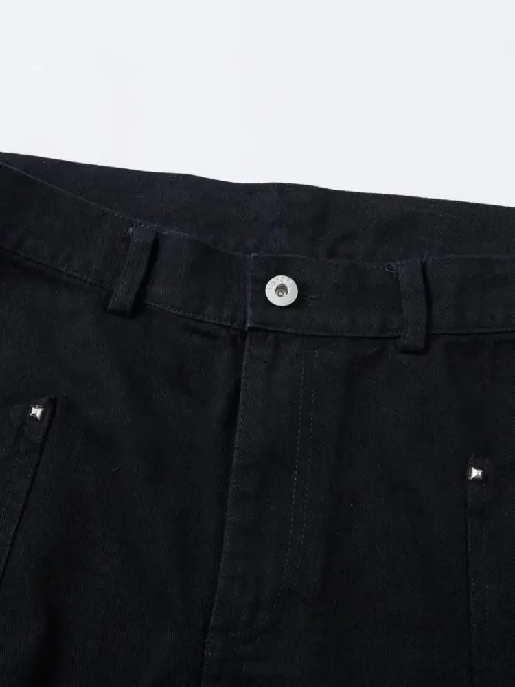 Men's Wide Leg Studded Jeans