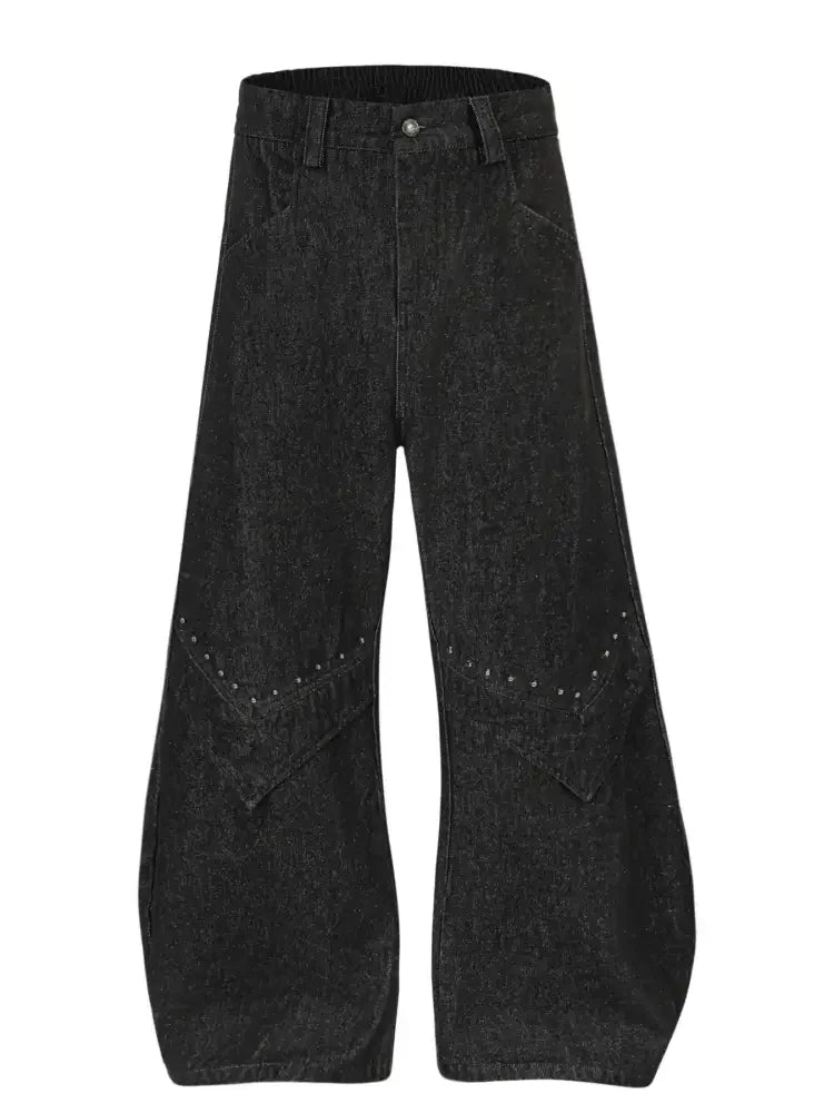 Men's Wide Leg Studded Jeans