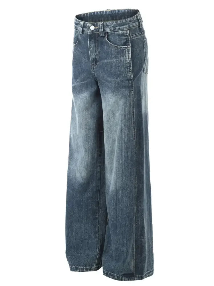 Men's Wide Leg Vintage Wash Jeans