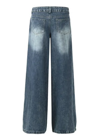 Men's Wide Leg Vintage Wash Jeans