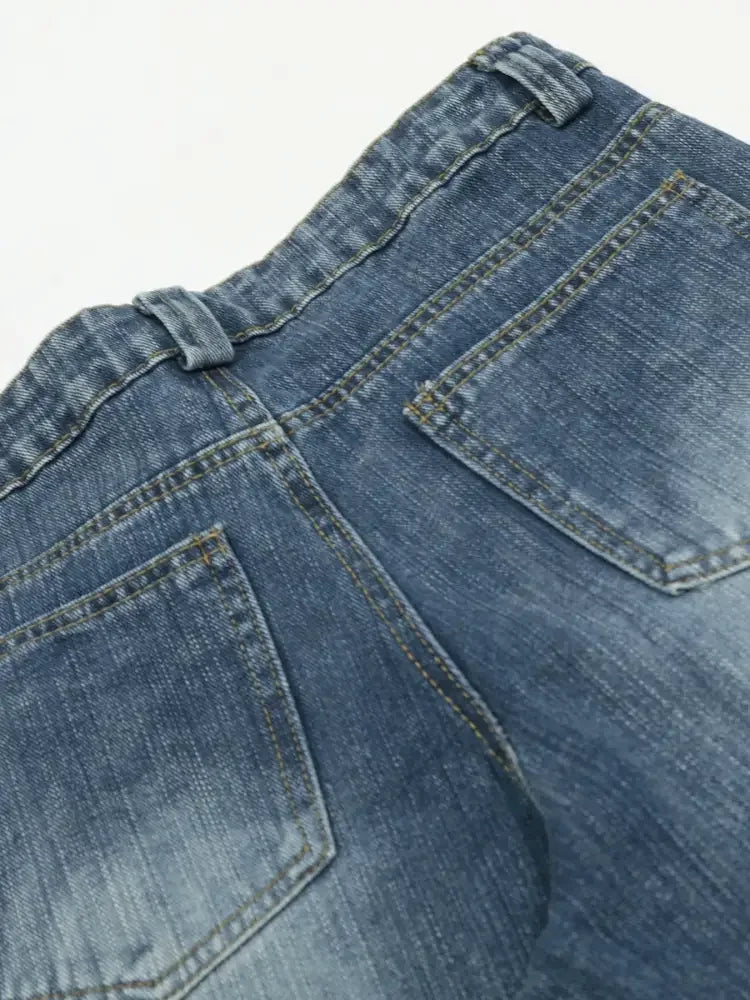 Men's Wide Leg Vintage Wash Jeans