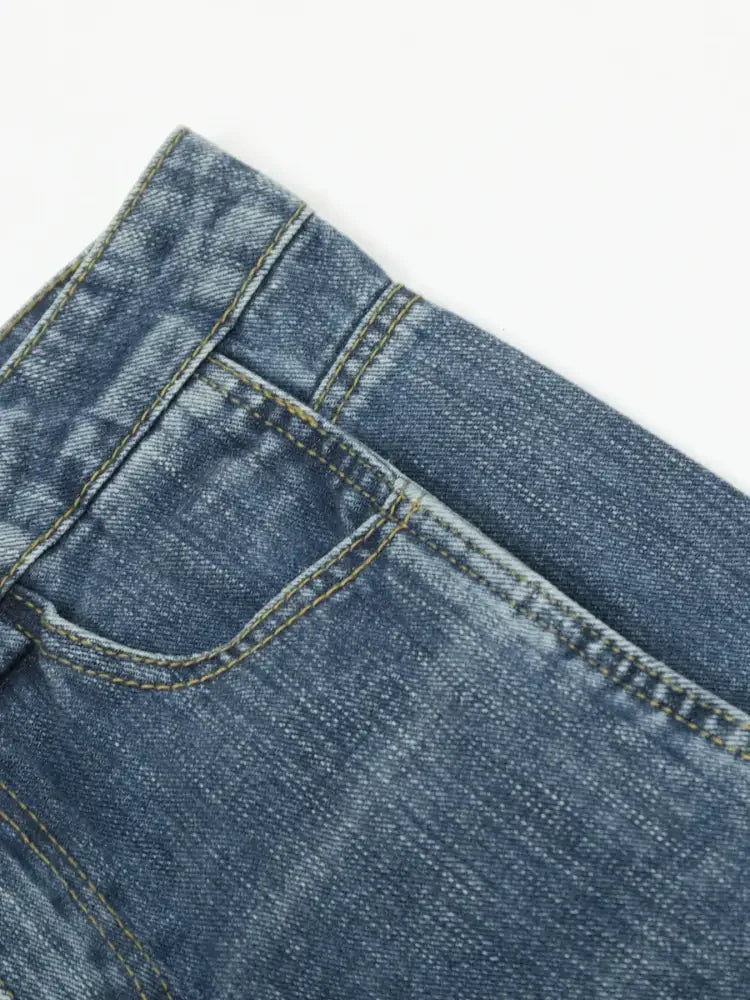 Men's Wide Leg Vintage Wash Jeans