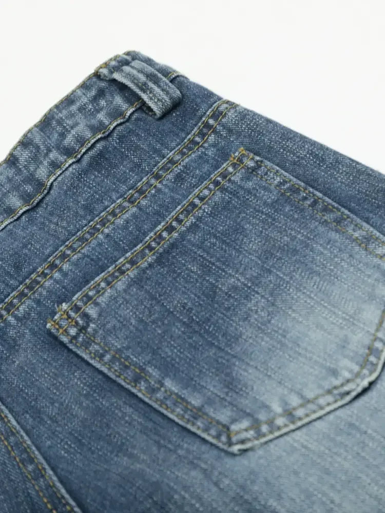 Men's Wide Leg Vintage Wash Jeans