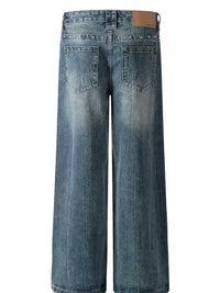 Men's Wide-Leg Vintage Wash Jeans