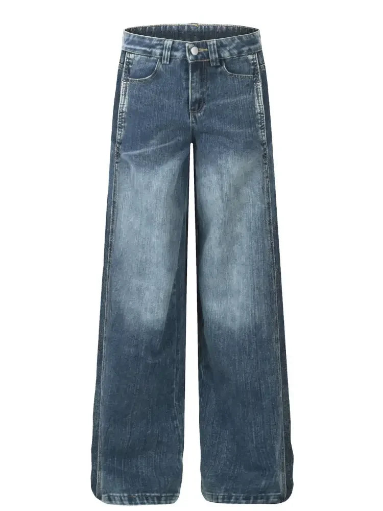 Men's Wide Leg Vintage Wash Jeans