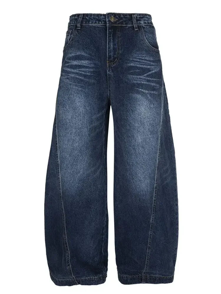 Men's Wide Leg Vintage Wash Jeans