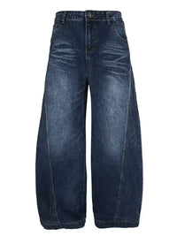 Men's Wide Leg Vintage Wash Jeans