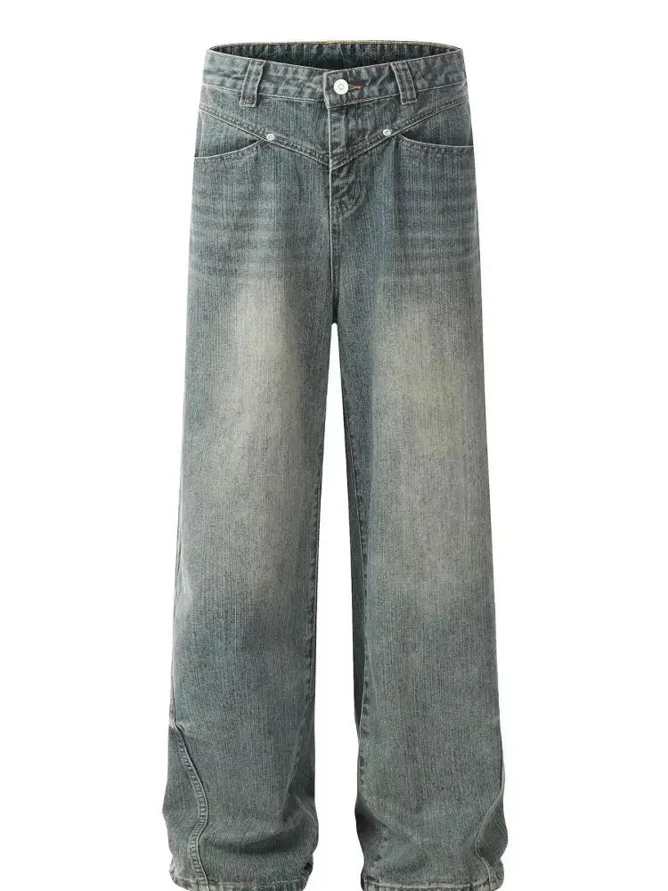 Men's Wide Leg Vintage Wash Jeans - Update AvenueTrendsi100400097689700100400097689700Men's Wide Leg Vintage Wash JeansLight Blue