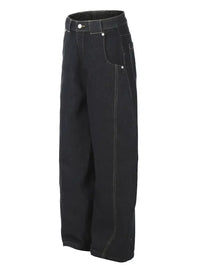 Men's Wide Leg Wash Denim Jeans