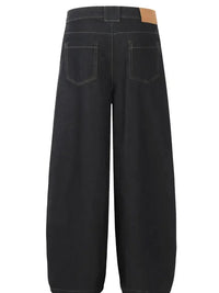 Men's Wide Leg Wash Denim Jeans