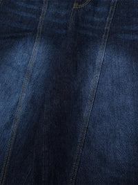Men's Wide Leg Wash Denim Jeans with Signature Detail