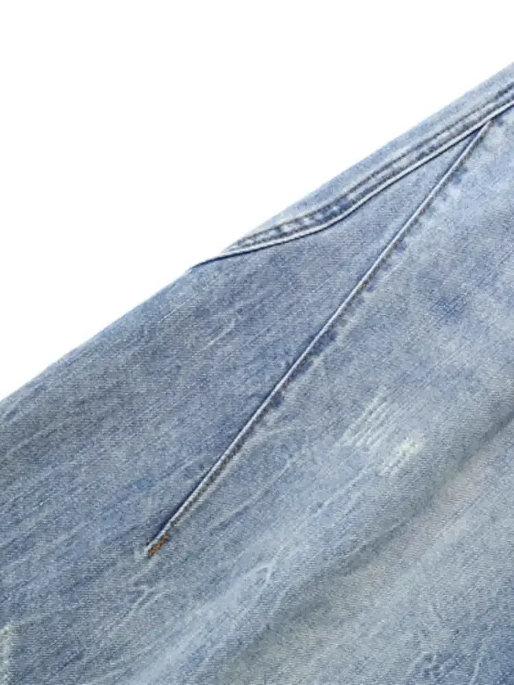Men's Wide Leg Wash Denim Shorts