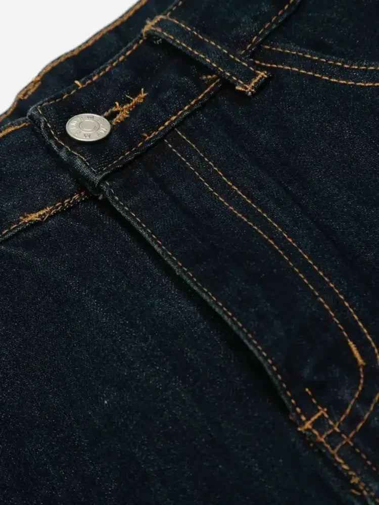Men's Wide Leg Wash Denim Shorts