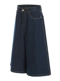 Men's Wide Leg Wash Denim Shorts