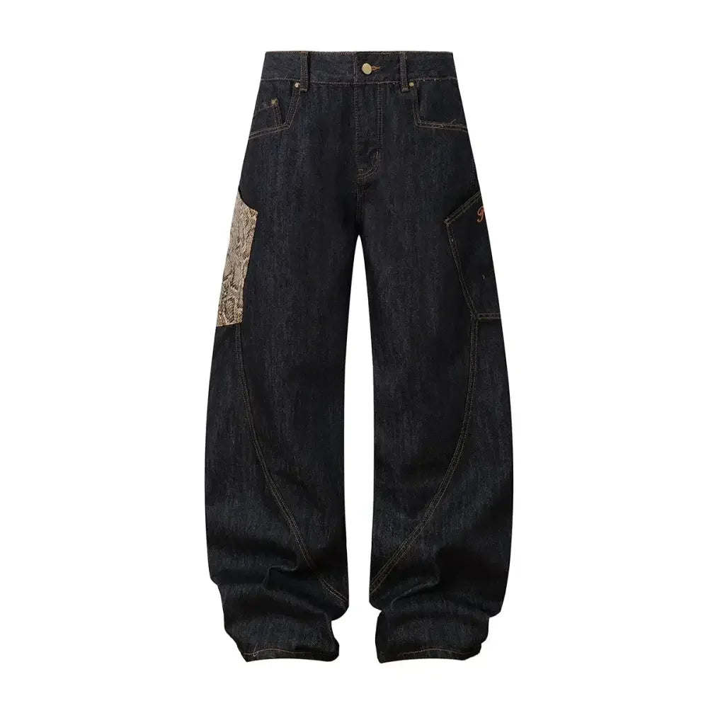 Men's Wide Leg Wash Jeans