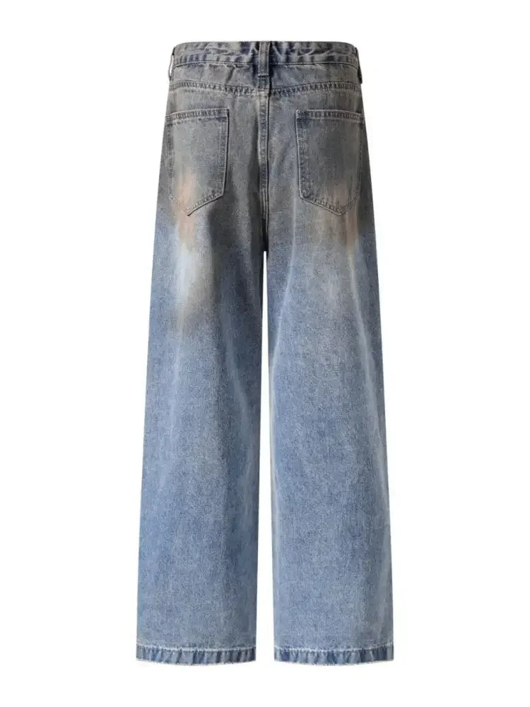 Men's Wide Leg Wash Jeans