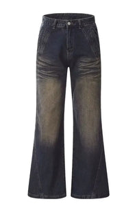 Men's Wide Leg Wash Jeans