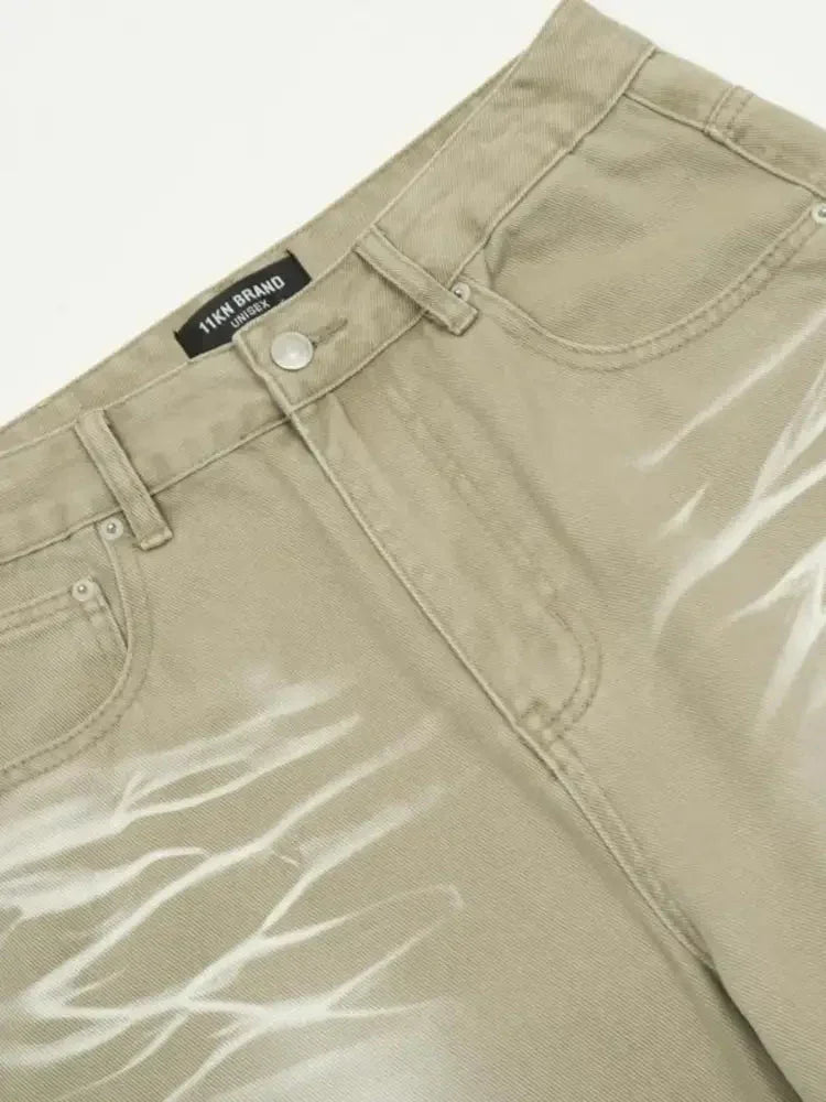 Men's Wide Leg Wash Jeans - Update AvenueTrendsi100400337171014100400337171014Men's Wide Leg Wash JeansGray