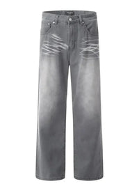 Men's Wide Leg Wash Jeans - Update AvenueTrendsi100400337171014100400337171014Men's Wide Leg Wash JeansGray