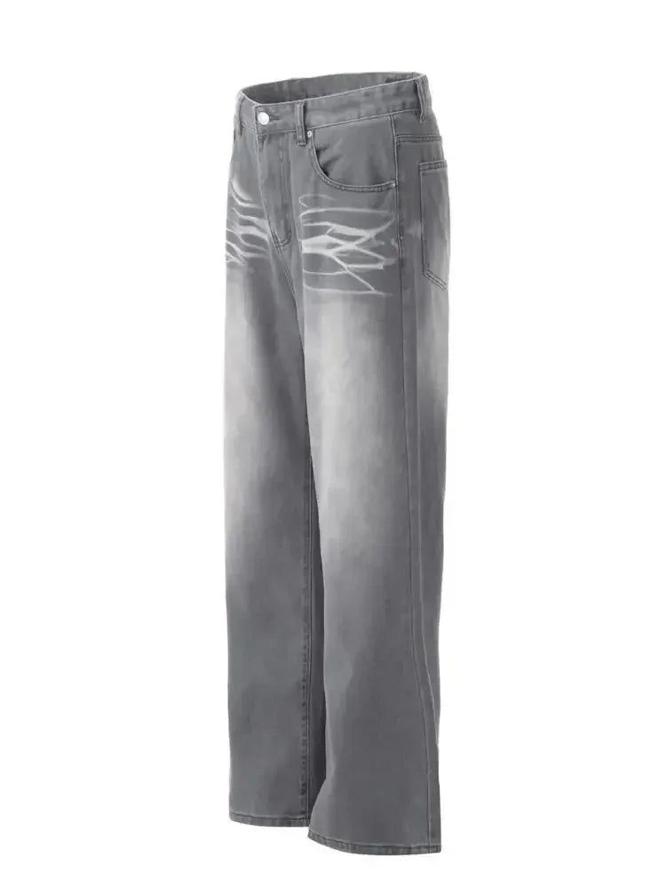 Men's Wide Leg Wash Jeans - Update AvenueTrendsi100400337171014100400337171014Men's Wide Leg Wash JeansGray