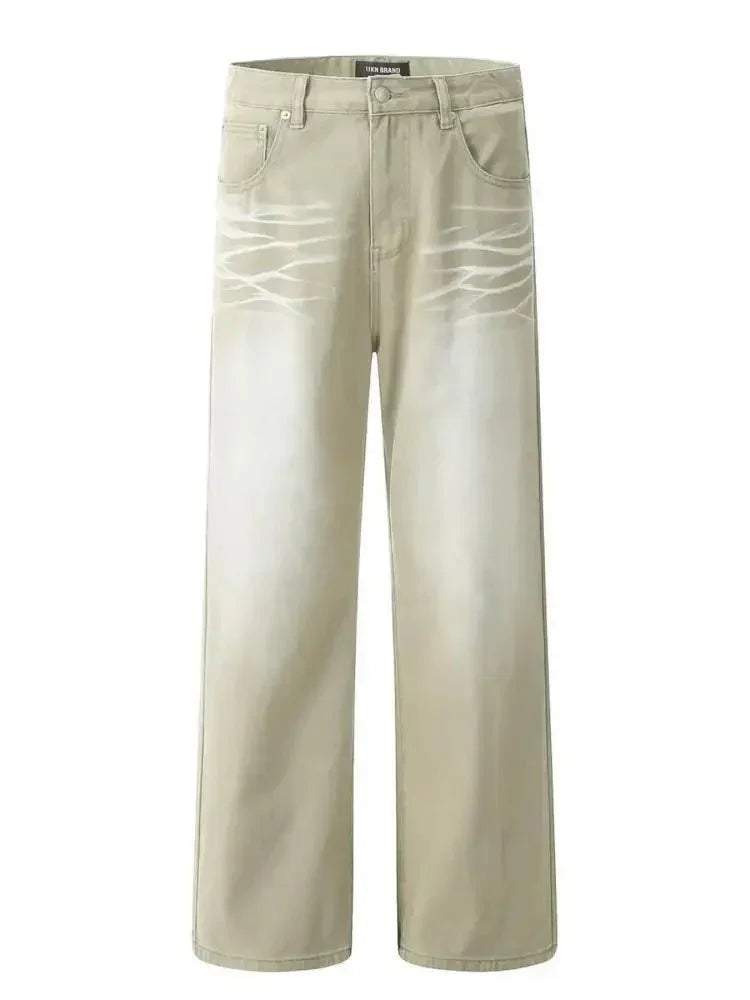 Men's Wide Leg Wash Jeans - Update AvenueTrendsi100400337179801100400337179801Men's Wide Leg Wash JeansKhaki