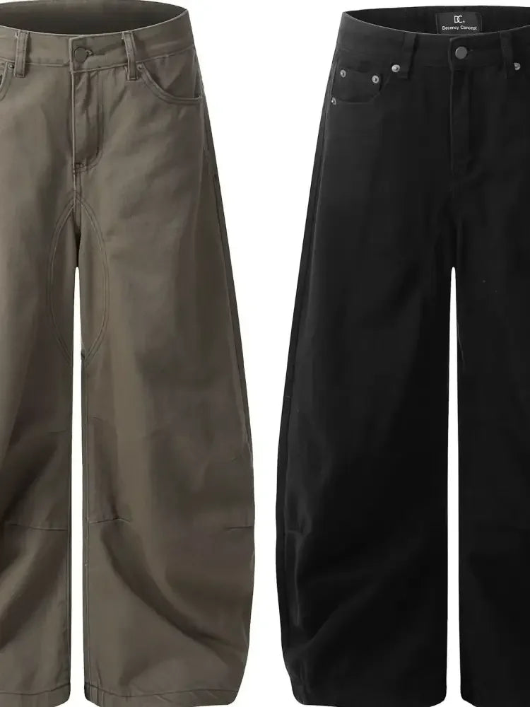 Men's Wide Leg Washed Jeans