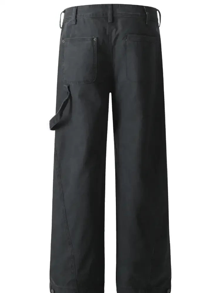 Men's Wide Leg Washed Jeans