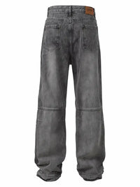 Men's Wide Leg Washed Jeans