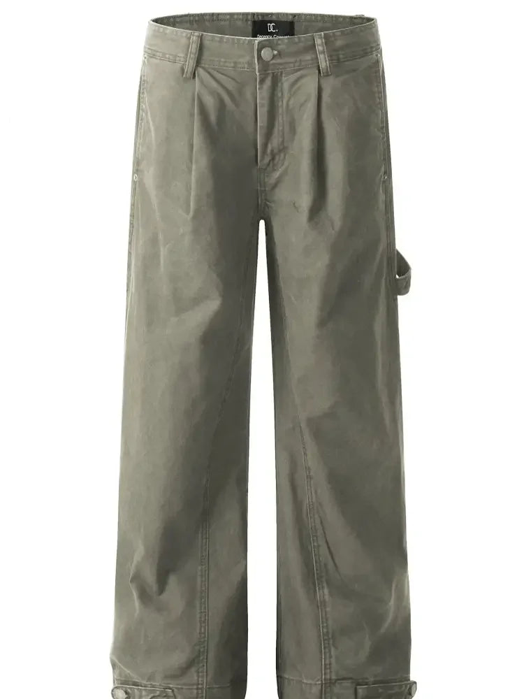 Men's Wide Leg Washed Jeans