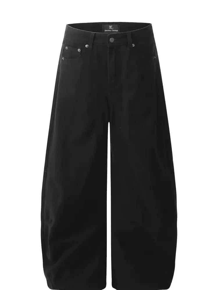 Men's Wide Leg Washed Jeans