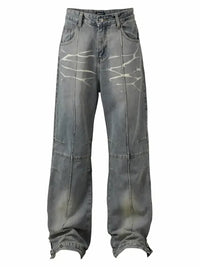 Men's Wide Leg Washed Jeans