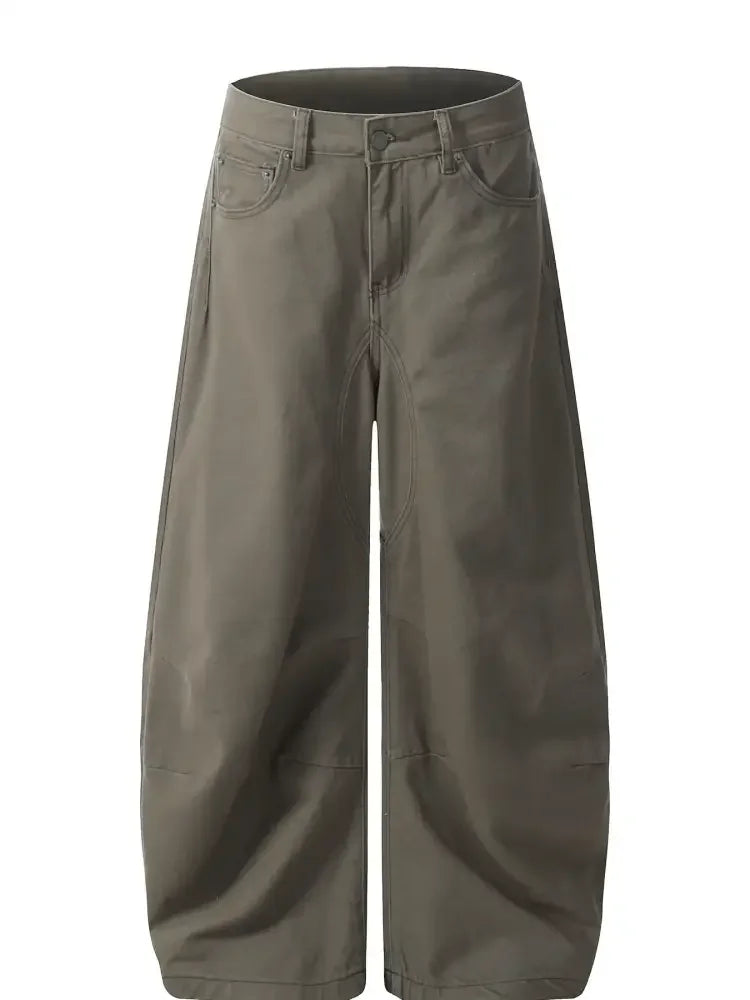 Men's Wide Leg Washed Jeans